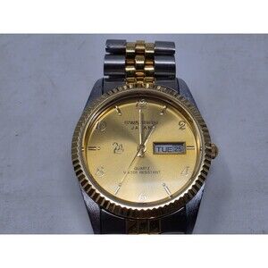 Swanson Japan Men's President Day/Date Watch Silver Gold Two Tone MH168G-1286
